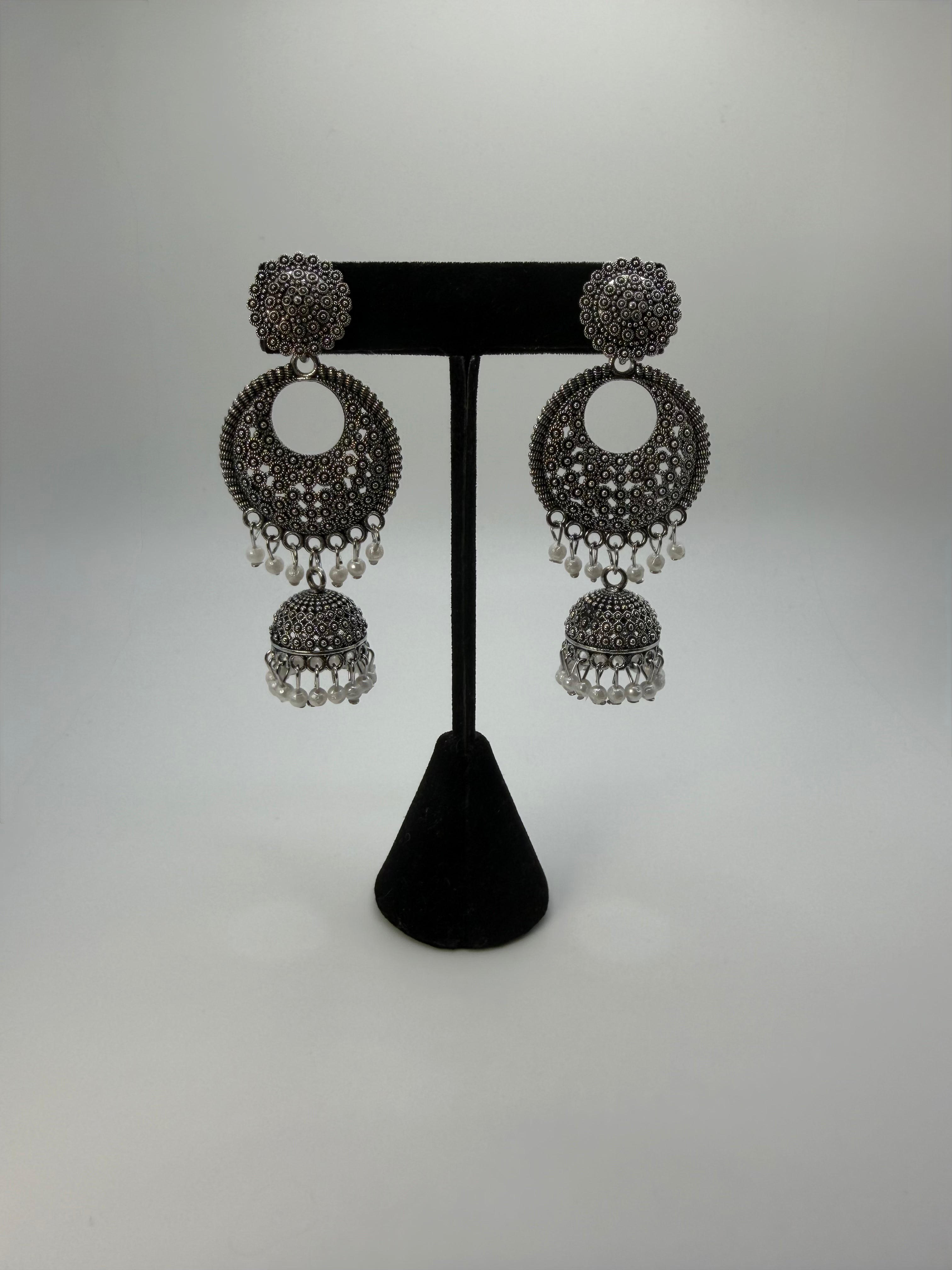 Bhumi Oxidized Jhumkas